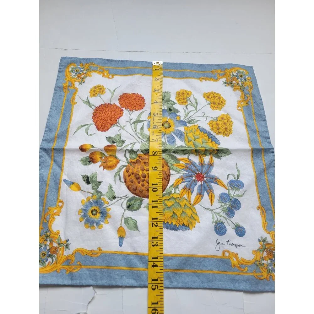 Jim Thompson Floral Handkerchief  Vintage Old Money Delicate Hand Bag Detail - Picture 5 of 6